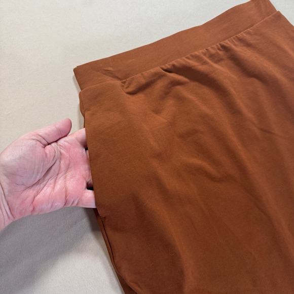 Uniqlo Mame Kurogouchi AIRism Cotton Slit Pencil Skirt Brown Small Modern NWT - Picture 5 of 12